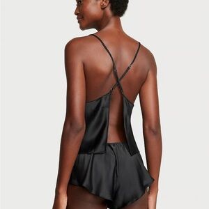 Victoria's Secret Black Satin Pajama Set